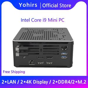 요히르스 10세대 NUC i9 10980HK 10880H i7 10870H 2LAN 미니 PC 윈도우10 2xDDR4 64GB 2*NVME 4K DP HD2.0 게임용 데스크탑 컴퓨터 WiFi