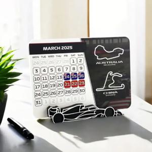 F1 2025 캘린더, 포뮬러 1 레이싱 캘린더, 2025 데스크탑 장식, F1 자동차 스탠드 포함 2025 데스크탑 캘린더