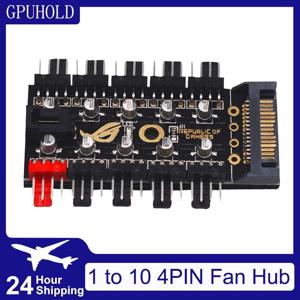 SATA/4PIN 1 ~ 10 팬 허브 PWM 컨트롤러 어댑터 PC CPU 쿨러 팬 허브 PWM 분배기 냉각 팬 허브