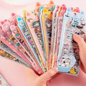 Kawaii 스크랩북 스티커 자전거 데칼 선물 개구리 학생 만화 편지지 애완 동물 일기 스티커 노트 귀여운 소녀