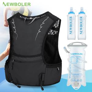NEWBOLER 5L 초경량 러닝 배낭 러닝 트레일 수화 팩 마라톤 러닝 자전거 배낭 가방 500ml 2L 소프트 플라스크