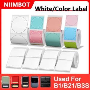 Niimbot 흰색 접착 라벨 방수 스티커 B1 B21 용 라운드 종이 Niimbot 미니 휴대용 프린터 가격 태그 열 라벨