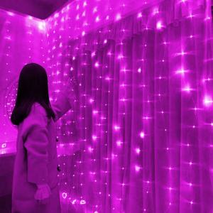 3/6M USB LED 커튼 8 모드 원격 제어 문자열 조명 휴일 웨딩 요정 갈 랜드 조명 침실 거실 장식