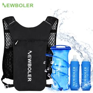 NEWBOLER 야외 트레일 러닝 초경량 배낭 수화 조깅 조끼 물병이있는 통기성 마라톤 러닝 배낭