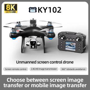 KY102 RC 드론 5G 브러시리스 8K 듀얼 카메라 화면 장애물 회피 항공 사진 4축 RC 헬리콥터 드론 완구