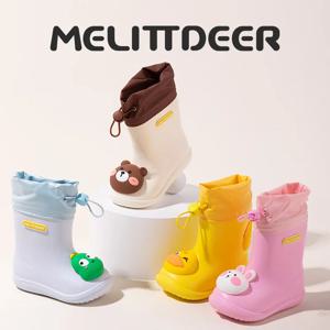 MELITTDEER Kids Rainboots - 남아 및 여아용 방수 장화, 비오는 날, 물놀이에 이상적