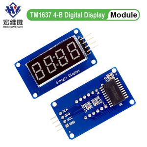 Arduino 7 세그먼트 4 비트 용 TM1637 LED 디스플레이 모듈 0.36 인치 빨간색 양극 디지털 튜브 LED 밝기 시계 시간 조절 가능