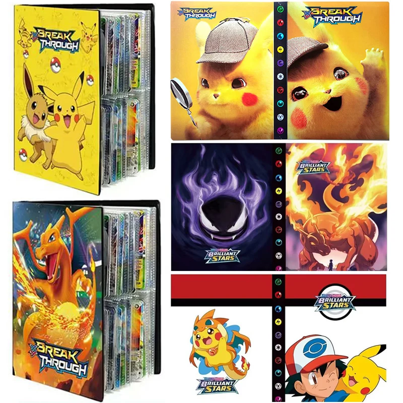 240Pcs 앨범 포켓몬 피카추 카드 앨범 도서 만화 애니메이션 Charizard 게임 카드 GX EX 홀더 컬렉션 폴더 아이 멋진 장난감 선물