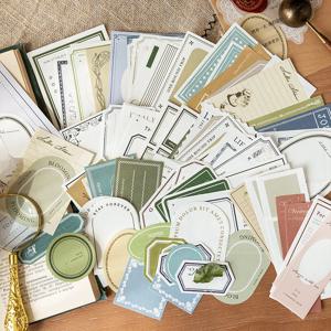 JIANQI 100 개/갑 빈티지 메모 용지 세트 DIY Scrapbooking 학교 용품 장식 정크 저널 마킹 편지지 노트 용지
