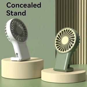 새로운 접이식 휴대용 데스크탑 USB 충전식 미니 팬 만화 디자인 등산 야외 홈 오피스 사용을위한 후크