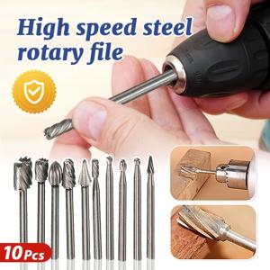 10pcs 세트 Dremel 로타리 밀링 로타리 파일 커터에 대 한 목공 조각 밀링 커터 나무 조각 조각 된 칼 커터 도구