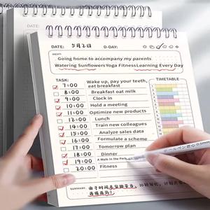 1pc 플래너 의제 나선형 A5 노트 일정 일일 계획 할 일 목록 메모장 160 페이지 두꺼운 사무실 학교 용품 편지지