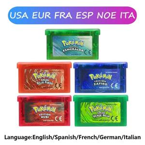GBA 게임 포켓몬 시리즈 32 비트 비디오 게임 카트리지 콘솔 카드 포켓몬 에메랄드 FireRed LeafGreen 루비 사파이어 다국어
