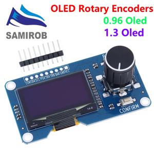 SAMIROB 0.96/1.3 인치 흰색 oled 디스플레이 화면과 Arduino용 EC11 로터리 엔코더 모듈 IIC 인터페이스 결합