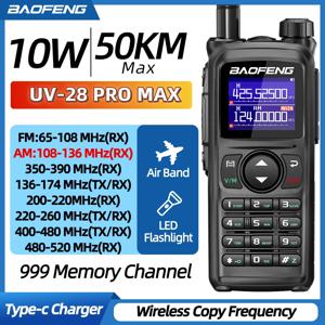 BAOFENG UV-28 PRO MAX 워키 토키 멀티 밴드 10W 999CH Type-C 무선 복사 주파수 장거리 UV-5R 휴대용 햄 라디오