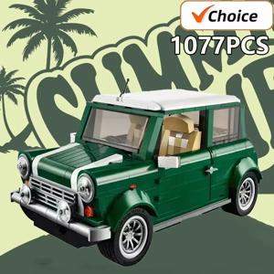 1077PCS 클래식 기술 쿠퍼 모델 호환 10242 빌딩 블록 세트 장난감 차량 교육 장난감 생일 크리스마스 선물