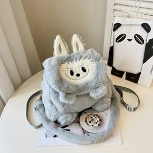 Labubu 배낭 Zimomo 만화 애니메이션 주변 장치 장난감 엘프 인형 귀여운 소녀 심장 운반 통증 가방 Crossbody 가방 어린이 선물