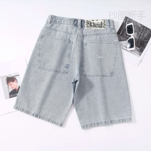 Y2K Traf Dime 남성용 짧은 스케이트 신발 느슨한 짧은 수 놓은 데님 단순 코너 남성용 청바지 Inkless Hot Pants 남성용 청바지