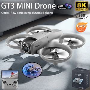 GT3 8K HD 미니 드론 GPS 전문 공중 지능 장애물 방지 FPV 원격 제어 브러시리스 비행 기계 장난감 선물