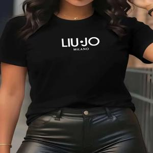 LIU JO 여성 티셔츠 레저 패션 반팔 티셔츠 고품질 럭셔리 브랜드 티셔츠 여름 streetwear Y2k + 탑스