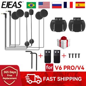 EJEAS V6 Pro V4 오토바이 헬멧 인터콤 마이크 스피커 헤드셋 3.5mm Vnetphon V6/V4 용 헬멧 인터콤 클립 선물