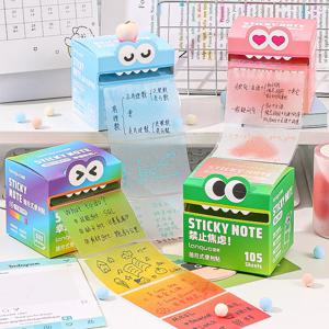 Mr. Paper 6Style 105매/롤 풀아웃 스티커 메모 학생 문구 스티커 메모 투명 색상 스티커 메모
