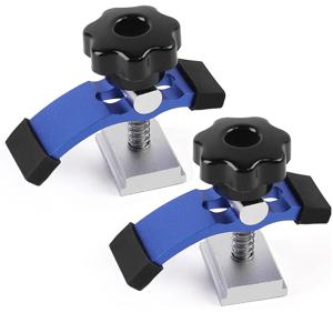 1/2Pc T 트랙 홀드 다운 클램프, 더블 컷 프로파일 범용 T-트랙 클램프, 라우터 드릴 프레스용 목공 t 슬롯 클램프