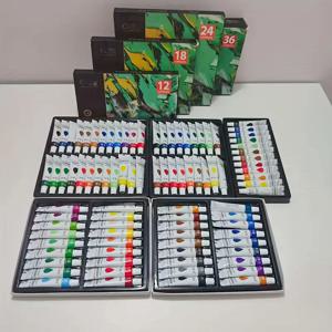 12/18/24/36 다채로운 아크릴 페인트 세트, 12ml/0.42oz, 그림, 낙서, DIY 및 예술적 창작에 혼합 가능 완벽한 홀