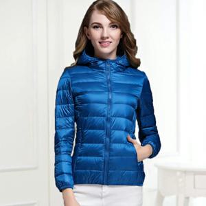 Hoody Duck Down Jacket 여성 패션 퍼퍼 코트 가을 지퍼 초경량 따뜻한 코트 여성 휴대용 XXXL 다운 재킷 겨울