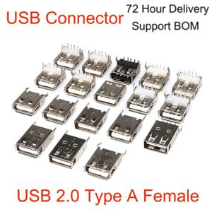 USB A 타입 암 4 핀 소켓 커넥터, 표준 포트 암 솔더 잭 커넥터, PCB 소켓, 데이터 전송 충전 포트