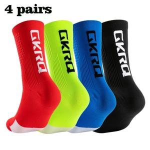 GKRQ 4pairs 2023 새로운 사이클링 양말 자전거 간호사 압축 도로 자전거 러닝 Mtb 무릎 높이 흰색 스포츠 웃긴 브랜드 블랙