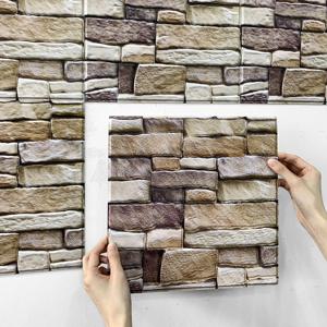 1/10pcs 3D 타일 스티커 자기 접착 가짜 돌 벽 패널 껍질과 스틱 주방 타일 Backsplash 욕실 벽 타일 스티커