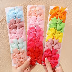 10 개/대 어린이를위한 새로운 귀여운 리본 Bowknot 헤어 클립 수제 활 머리핀 바레트 머리 장식 아기 소녀 헤어 액세서리