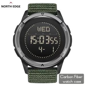 NORTH EDGE 남성용 시계, ALPS 45mm 야외 스포츠 수영 메트로놈 나침반, 방수 탄소 섬유 케이스, 나일론 스트랩