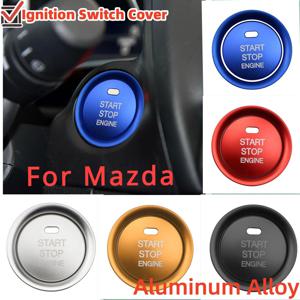 마쓰다 2 3 6 CX-3 CX-4 CX-5 CX-9 MX-5 알루미늄 합금 엔진 시작 중지 점화 키 링 커버 Acc에 대 한 2pcs 자동차 스티커.
