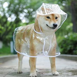 애완 동물 강아지 강아지 투명한 비옷 비옷 애완 동물 후드 방수 자켓 옷 부드러운 PVC 작은 개 비옷 강아지 비 판초