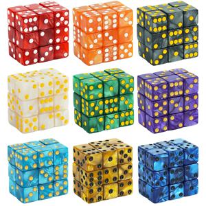 6면 게임 주사위 16mm 대리석 아크릴 D6 주사위 세트 DND, RPG, 테이블 보드 ame 또는 교육 수학, Aventurine Impression Dice