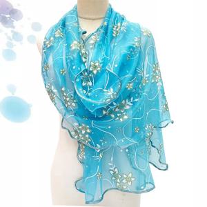 레이스 스카프 여성 경량 Hijab 우아한 2024 인쇄 실크 Neckerchief 목도리 랩 머리띠 핸들 헤어 액세서리 두건