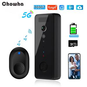 5G 2.4G WiFi 초인종 카메라 1080P 비디오 인터콤 초인종 HD 나이트 비전 PIR 모션 감지 링 도어 벨 tuya 스마트 홈
