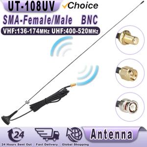 UT-108UV 워키토키 자동차 안테나 마그네틱 SMA-F 듀얼 밴드 UHF VHF, Baofeng UV-5R TYT WOUXUN Quansheng UV-K5 8 양방향 라디오
