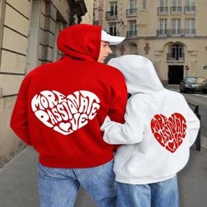 더 열정적 인 사랑 편지 그래픽 인쇄 남성 까마귀 간단한 캐주얼 Hoody 따뜻한 느슨한 운동복 Hipster 양털 스포츠웨어