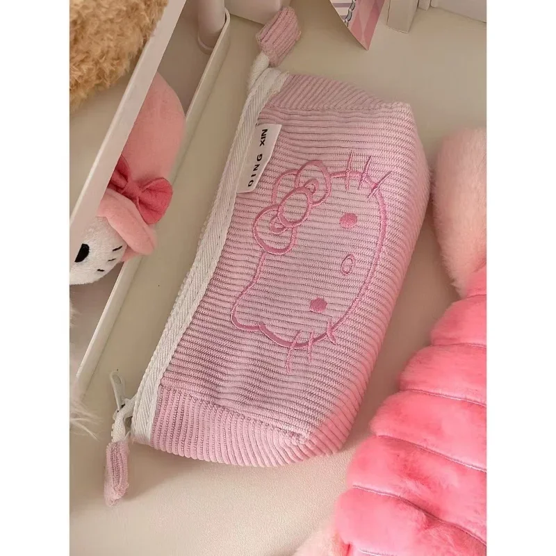 카와이 헬로 키티 귀여운 만화 2 계층 대용량 어린이 연필 가방 학생 학교 연필 상자 소녀 선물