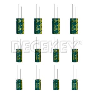 낮은 ESR 임피던스 고주파, 1000UF 알루미늄 전해 캐패시터 내성 20%, 25V, 35V, 50V, 10 개/로트