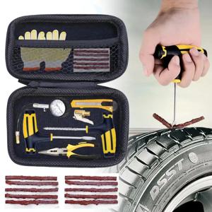 23pcs/42pcs 자동차 타이어 수리 키트, 펑크 플러그 도구 타이어 펑크 비상 타이어 스트립 교반 접착제 수리 도구 키트