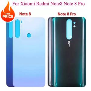 Xiaomi Redmi Note8 Note 8 Pro 배터리 뒷면 커버 Redmi Note 8 용 3D 유리 패널 후면 도어 하우징 케이스 접착 교체