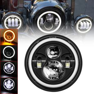 오토바이 할리 소프테일 투어링용 LED 오토바이 헤드라이트, H4 램프, BMW R1200 R 나인 T 2014-2016, 7 인치
