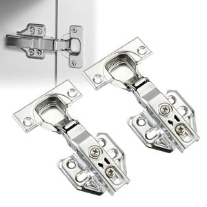 2/10PCS 유압 경첩 스테인레스 스틸 소프트 닫기 조용한 댐퍼 버퍼 유압 경첩 옷장 도어 캐비닛 가구 하드웨어