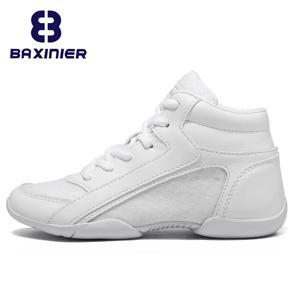 BAXINIER Girls 화이트 하이 탑 치어 리더 신발 치어 리더 경쟁 훈련 댄스 및 테니스 경량 키즈 스니크