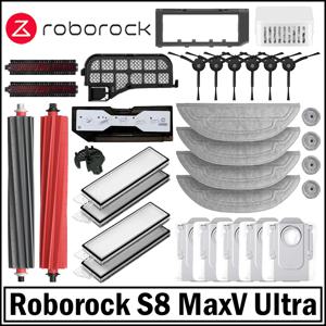 Roborock S8 MaxV 울트라 로봇 진공 예비 부품 메인 사이드 브러시 걸레 천 HEPA 필터 먼지 봉투 액세서리