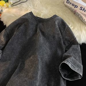 품질 대형 산성 세척 Y2K T 셔츠 남성 빈티지 티셔츠 streetwear 미네랄 워시 티셔츠 소년 루즈 럭셔리 브랜드상의